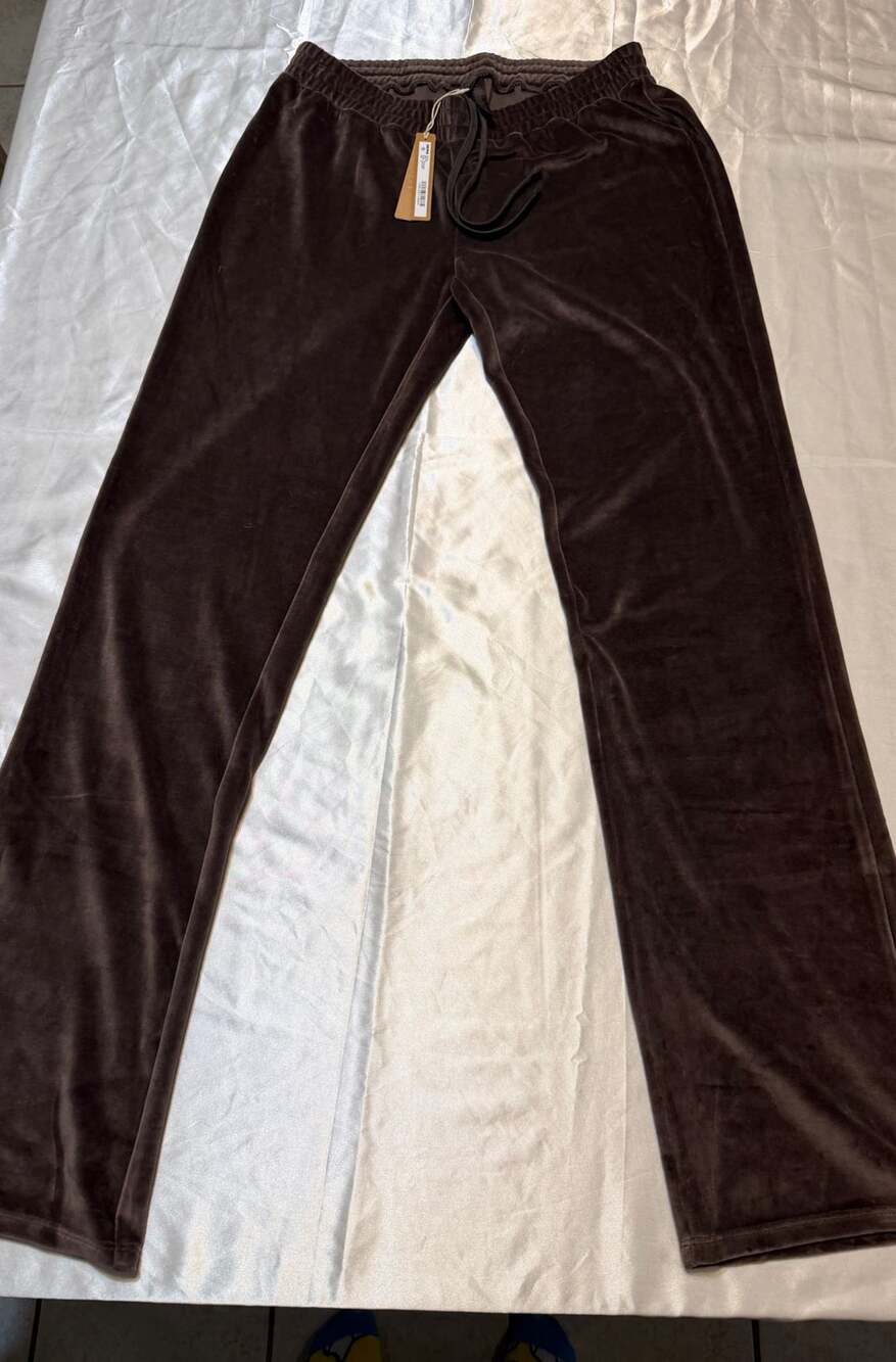 SKIMS Velour Slim Pant Dark Sepia